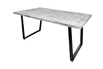 Moderne eettafel LOFT 160cm grijs betondesign zwart metalen, Huis en Inrichting, Tafels | Eettafels, Ophalen of Verzenden, Nieuw