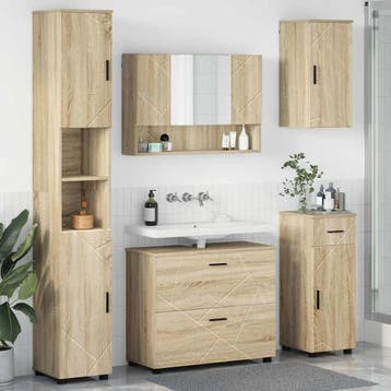 vidaXL Badkamermeubelset 5 st Sonoma Eiken 35 x 30 x 192 cm, Huis en Inrichting, Verzenden, Nieuw, Overige typen