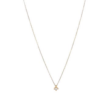 Geelgouden solitair collier met diamant 14 krt, Verzenden, Zo goed als nieuw, Goud, Met hanger