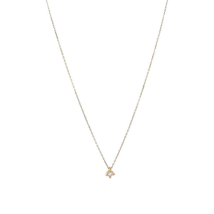 Geelgouden solitair collier met diamant 14 krt, Sieraden, Tassen en Uiterlijk, Kettingen, Goud, Zo goed als nieuw, Met hanger