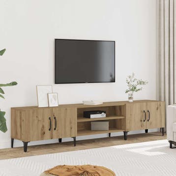vidaXL Tv-meubel 180x31,5x40 cm bewerkt hout artisanaal, Minder dan 50 cm, Verzenden, 75 cm of meer, Nieuw