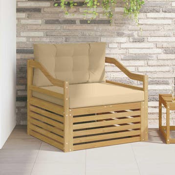 vidaXL Tuinbank Wit en Beige, Verzenden, Nieuw