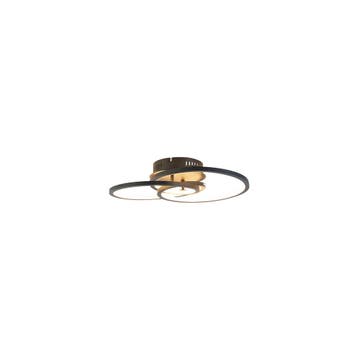 Plafondlamp zwart 45 cm incl. LED 3 staps dimbaar - Rowin, Verzenden, Nieuw, Design
