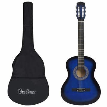vidaXL Gitaar klassiek beginner met tas 3/4 36 blauw, Muziek en Instrumenten, Verzenden, Nieuw