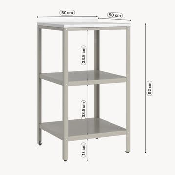 Bijzettafel Bolognano voor buiten 92x50x50 cm beige en zilve, Verzenden, Nieuw