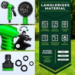 Flexibele Tuinslang - Inc. sproeikop - 15 meter - Groen, Verzenden, Zo goed als nieuw
