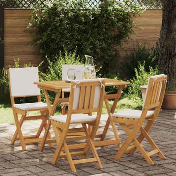 vidaXL Bistrostoelen voor buiten 4 pcs Crèmewit 38 x 46 x 85, Verzenden, Nieuw