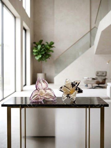 Tafelmiddenstuk (2) - Glas - Glazen kunstbloemen, Antiek en Kunst, Antiek | Glas en Kristal