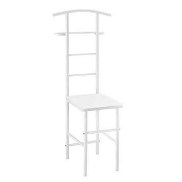 Dressboy kledingrek stoel 107x45x45 cm metaal en MDF wit, Verzenden, Nieuw