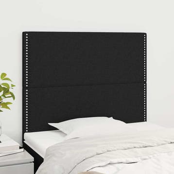 vidaXL Hoofdbord zwart 100x5x118/128 cm stof, Verzenden, Nieuw, Zwart, Stof
