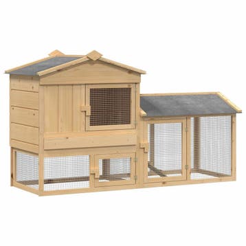 vidaXL Kippenhok 2 pcs Bruin Massief grenenhout, Dieren en Toebehoren, Knaagdieren en Konijnen | Hokken en Kooien, Verzenden, Nieuw