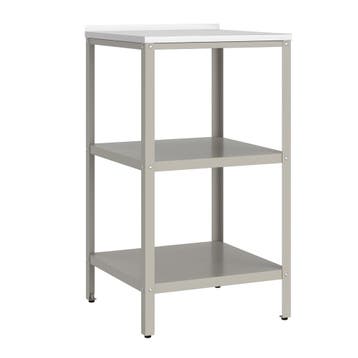 Bijzettafel Bolognano voor buiten 92x50x50 cm beige en zilve, Verzenden, Nieuw