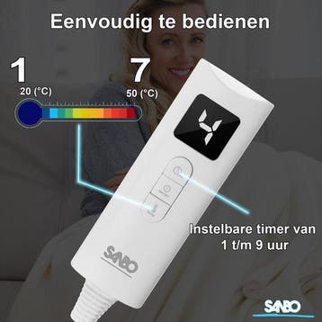 2dekans | Sanbo Elektrische Deken - 2 Persoons - 150 x 160, Ophalen of Verzenden, Zo goed als nieuw