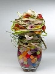 Oasis® rainbow mini cubes harlequin 50 stuks gekleurd, Ophalen of Verzenden, Nieuw