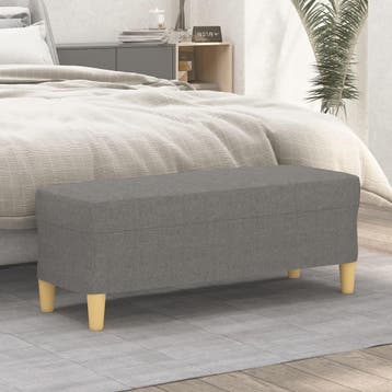 vidaXL Bankje 100x35x41 cm stof donkergrijs, Verzenden, Nieuw, Stof, Minder dan 150 cm