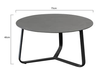 Pula lounge tuintafel 75xH40 cm rond antraciet, Ophalen of Verzenden, Nieuw, Aluminium