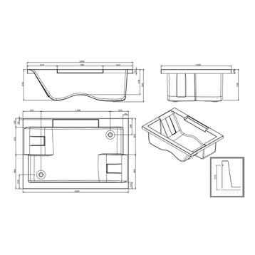 Whirlpool Sanindusa Twospace 180x120 cm met Hydropomp en, Ophalen of Verzenden, Nieuw