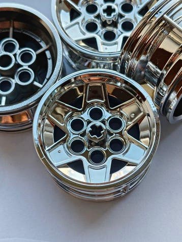 Lego Onderdelen - City - 42x LEGO chrome silver Wheel s !!!, Nieuw