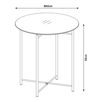 Bijzettafel Ödeshög rond glas 45xØ42 cm zwart [en.casa], Verzenden, Nieuw