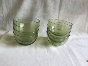 Kom (8) - Glas - 8 draadglas vingerkommen, Antiek en Kunst