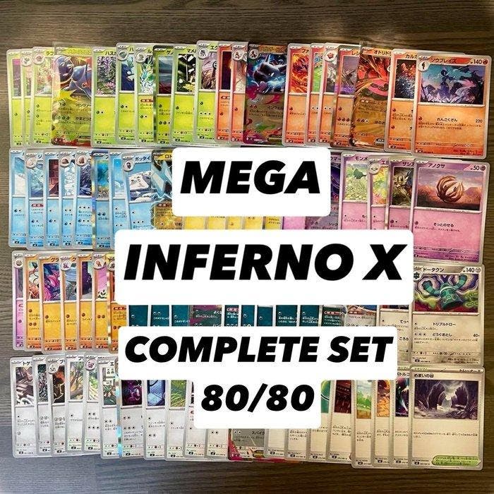 Pokémon - Complete Mega INFERNO X Set - 80/80 - Complete, Hobby en Vrije tijd, Verzamelkaartspellen | Pokémon
