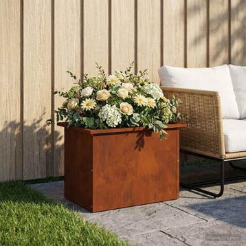 vidaXL Plantenbak met led Roestkleurig 40 x 60 x 40 cm, Tuin en Terras, Verzenden, Nieuw, Metaal, 60 tot 100 cm