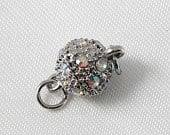 Magneet slotje 8 x 13mm gat: 1mm platinum kleur met stras..., Ophalen of Verzenden, Nieuw, Overige typen