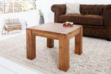 Massief houten salontafel MAKASSAR 60cm Sheesham unieke, Ophalen of Verzenden, Nieuw