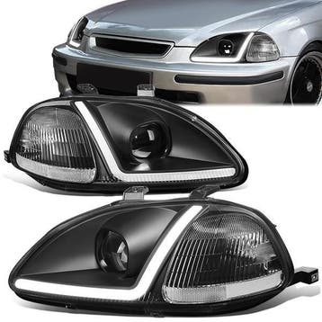 SK-Import Koplamp LED Black Housing Honda Civic 1996-1998, Auto-onderdelen, Verlichting, Ophalen of Verzenden, Nieuw, Honda