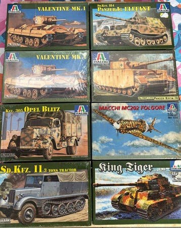 Italeri 1:72 - Modelbouwdoos (8) - Valentine Mk.1; Pz.Jg., Nieuw