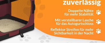 Hondentransportbox Donker Rood M 60x42x44cm (Voor in Huis), Verzenden, Nieuw