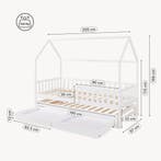 Kinderbed Aarghonmaa met uitschuifbed en opberglades 90x200, Verzenden, Nieuw