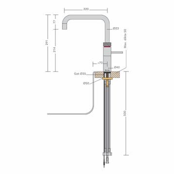 Fusion Square Mat Zwart Met Combi Boiler, Doe-het-zelf en Verbouw, Sanitair, Ophalen of Verzenden, Nieuw