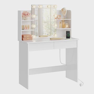 WOLTU Kaptafel met LED Verlichting, Make-up Tafel met Spiege, Verzenden, Nieuw