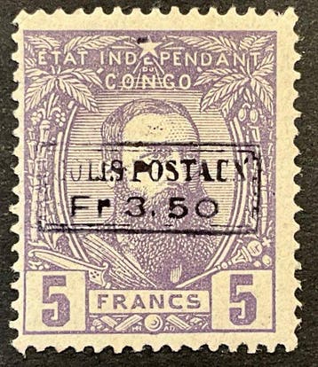 Onafhankelijke Staat Congo 1889 - Léopold II met opdruk, Gestempeld