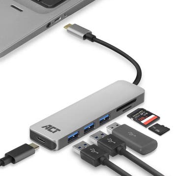 ACT USB C Hub – 3-port USB 3.0 – 1-port USB C 55W PD – Micro, Computers en Software, USB Sticks, Verzenden, Nieuw