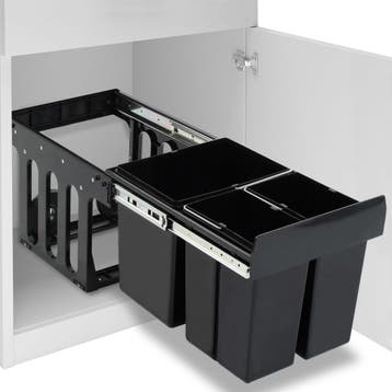 vidaXL Inbouwprullenbak uittrekbaar soft-close 48 L, Huis en Inrichting, Woonaccessoires | Prullenbakken, Verzenden, Nieuw