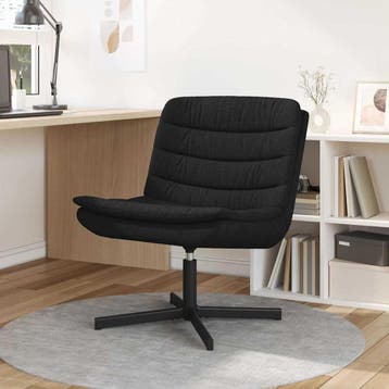 vidaXL Draaistoel Zwart 63 x 75 x 76 cm Stof, Verzenden, Nieuw, Zwart