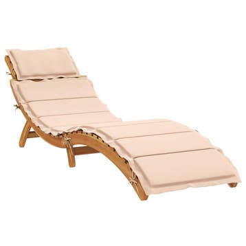 vidaXL Ligbed Massief Acacia Hout Beige, Tuin en Terras, Ligbedden, Verzenden, Nieuw