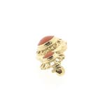 Antiek gouden broche met bloedkoraal, Sieraden, Tassen en Uiterlijk, Broches, Gebruikt, Overige kleuren, Ophalen of Verzenden