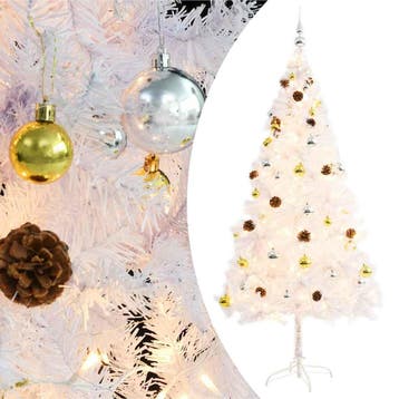 vidaXL Kunstkerstboom met verlichting en kerstballen 180 cm, Verzenden, Nieuw