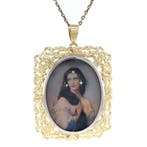 Gouden vintage hanger met emaille en zirkonia 14 krt, Ophalen of Verzenden, Nieuw