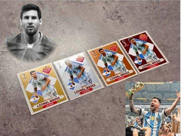 2022 Panini World Cup Lionel Messi Extra Sticker - 4 Sticker, Verzamelen, Nieuw