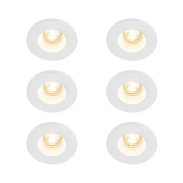 Set van 6 Inbouwspot wit 13 cm rond - Gypsy Stucco, Verzenden, Nieuw