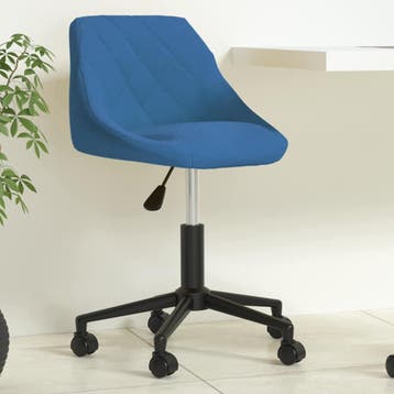 vidaXL Kantoorstoel draaibaar fluweel blauw, Verzenden, Nieuw