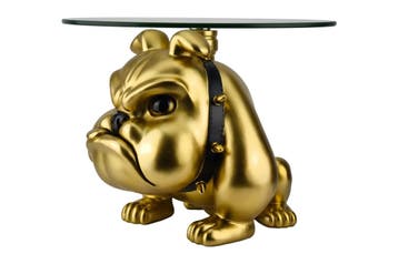 Salontafel BULLDOG 55 cm, glas, goudkleurig - 48022, Huis en Inrichting, Tafels | Salontafels, Ophalen of Verzenden, Nieuw