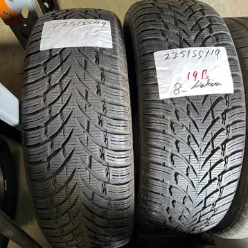 2 x Nokian 225-55-19 Winterbanden 8mm, Auto-onderdelen, Banden en Velgen, 19 inch, Gebruikt, Band(en), Personenwagen
