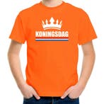 Koningsdag met een kroon shirt oranje kinderen - Koningsda.., Hobby en Vrije tijd, Feestartikelen, Ophalen of Verzenden, Nieuw
