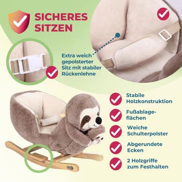Schommelstoel Luiaard incl Gordel (Hobbeldieren, Speelgoed), Verzenden, Nieuw