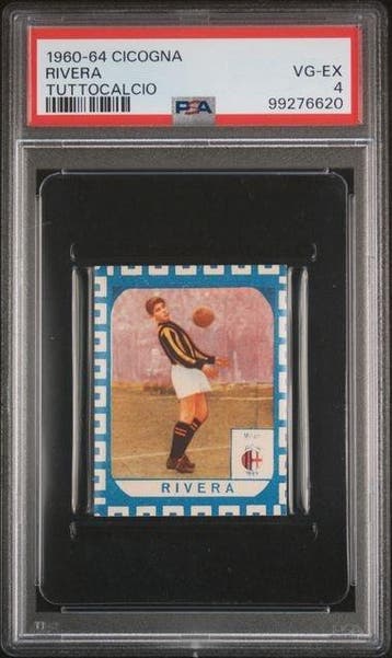 Panini 1960-64 Cicogna Tuttocalcio Gianni Rivera - PSA 4 - 1, Verzamelen, Nieuw